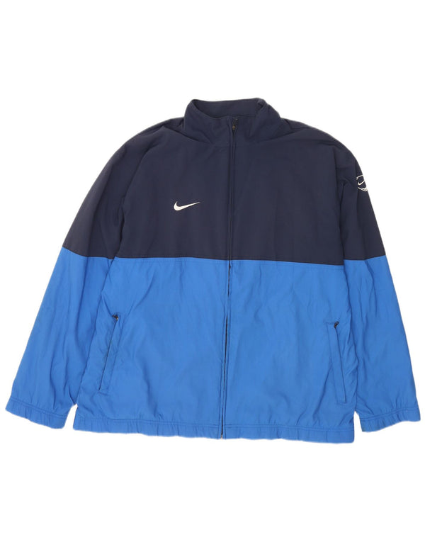 Nike Mens Tracksuit Top Jacket UK 44/46 XL Blue Colourblock Sports