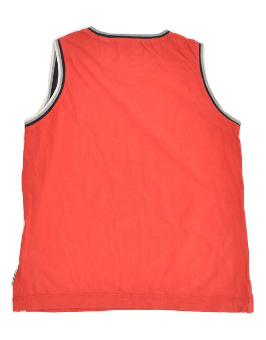 CHAMPION Boys Graphic Vest Top 9-10 Years Medium Red Cotton