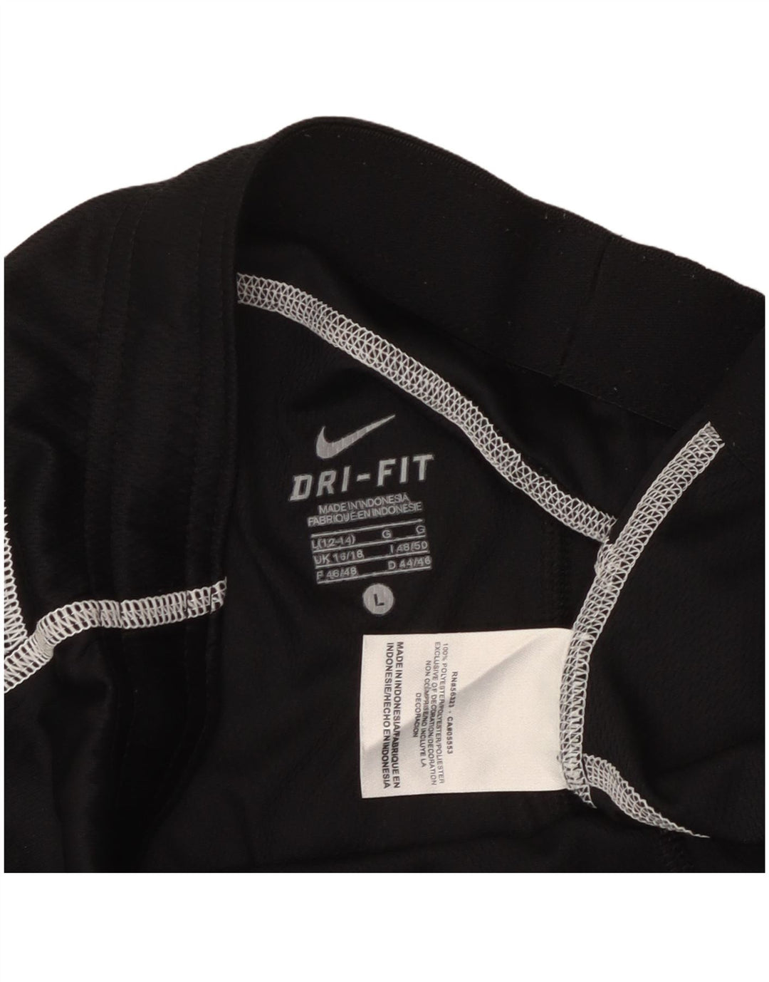 NIKE Womens Dri Fit Sport Shorts UK 16/18 Large  Black Polyester