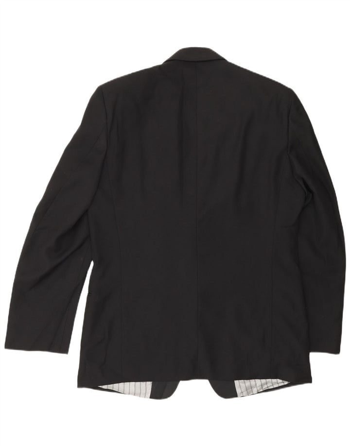Vintage Mens 1 Button Blazer Jacket IT 48 Medium Black Wool