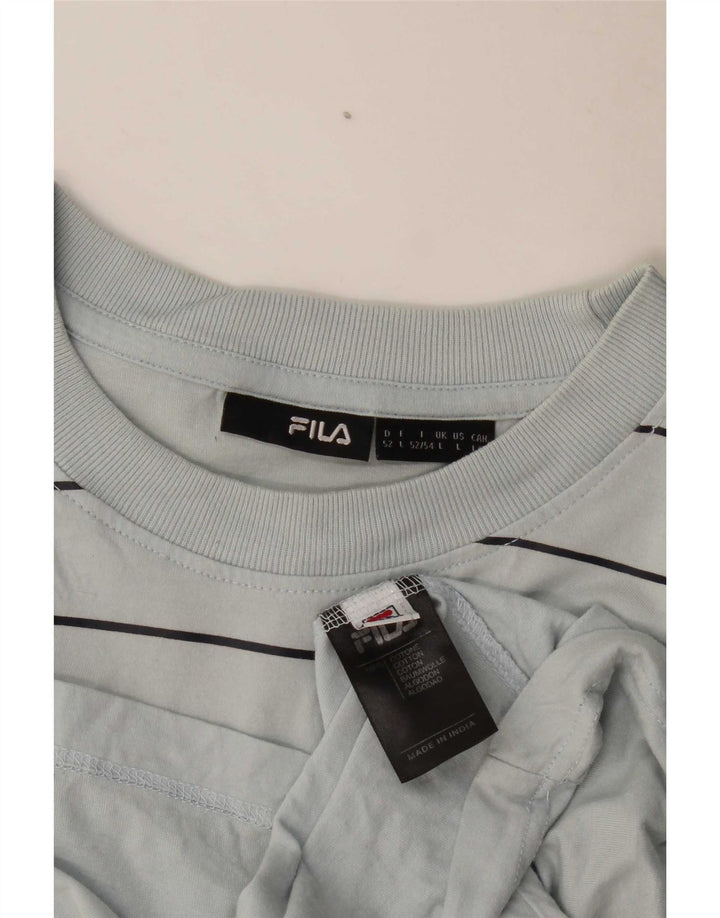Fila Mens Graphic T-Shirt Top Large Grey Striped Cotton
