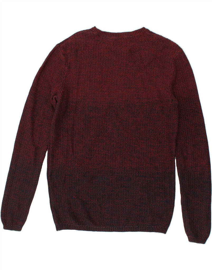 JACK & JONES Mens Crew Neck Jumper Sweater Medium Burgundy Colourblock | Vintage Jack & Jones | Thrift | Second-Hand Jack & Jones | Used Clothing | Messina Hembry 