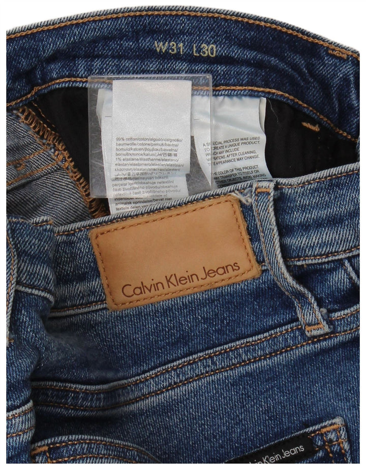 CALVIN KLEIN Womens Slim Jeans W31 L26 Blue Cotton