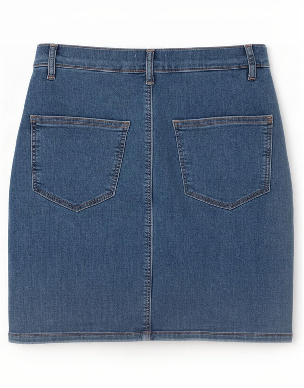 Topshop Womens Denim Skirt UK 12 Medium W26 Blue Cotton