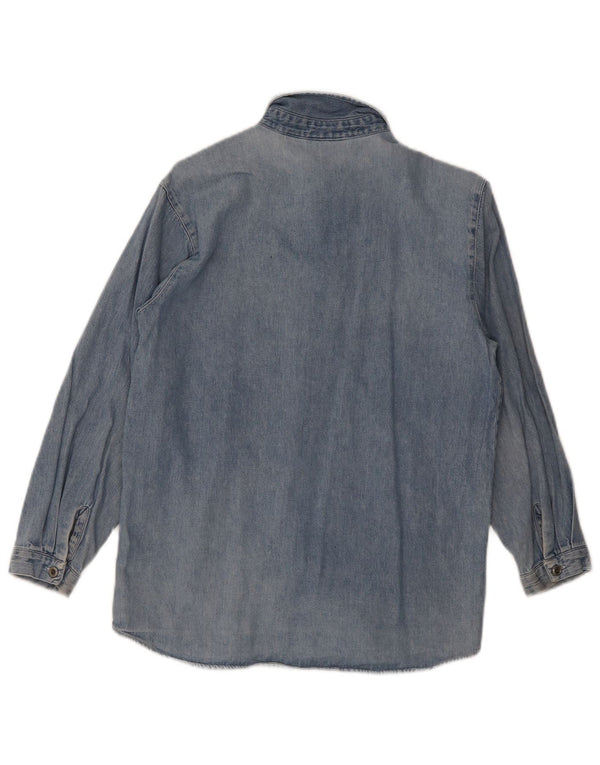 Gap Womens Denim Shirt UK 18 XL Blue Striped Cotton