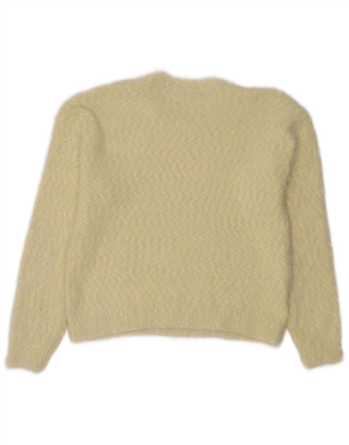 Marks & Spencer Womens Crew Neck Jumper Sweater UK 12 Medium Yellow Flecked