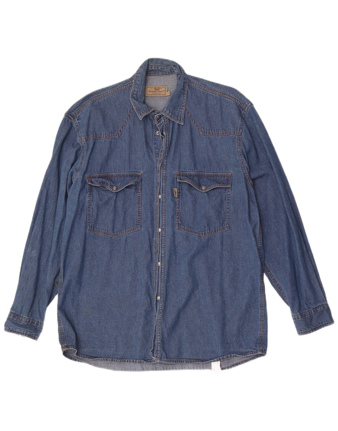 European Project Mens Denim Shirt Medium Blue Cotton