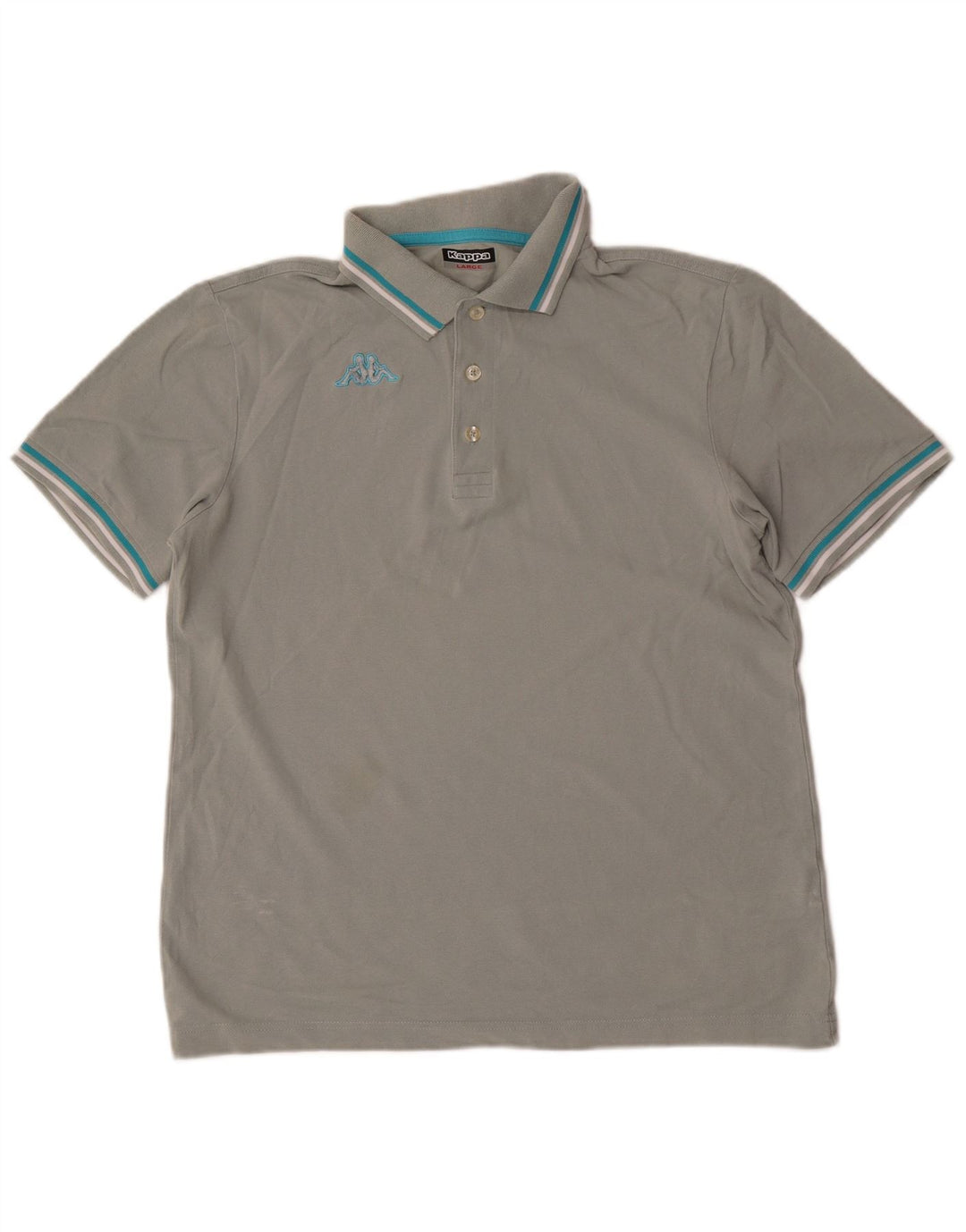 Kappa Mens Polo Shirt Large Grey Cotton