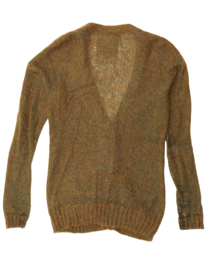 Jack Wills Womens Oversized Cardigan Sweater UK 12 Medium Khaki Flecked