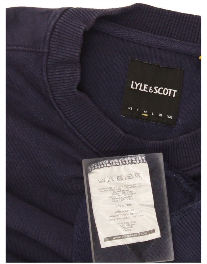 LYLE & SCOTT Mens Sweatshirt Jumper Medium Navy Blue Cotton