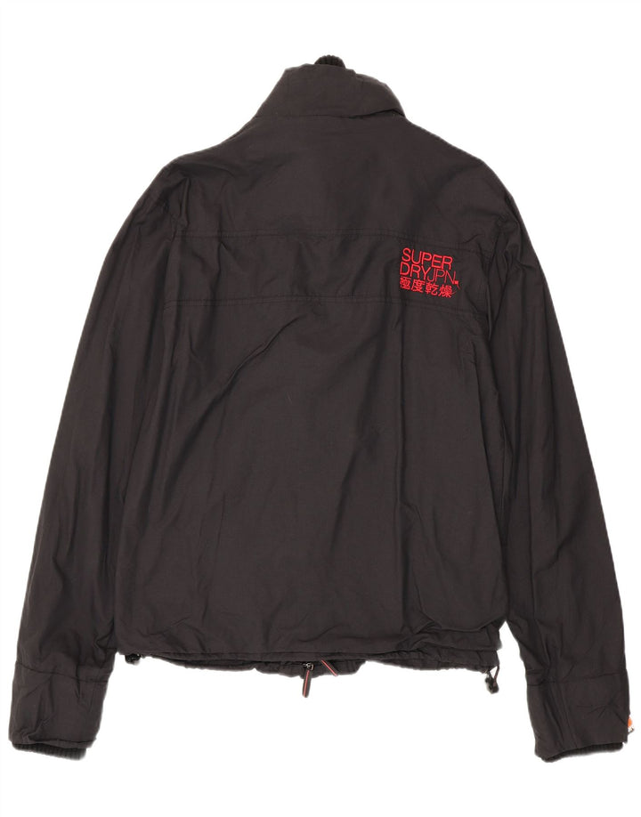 Superdry Mens Windbreaker Jacket UK 40 Large Black Nylon