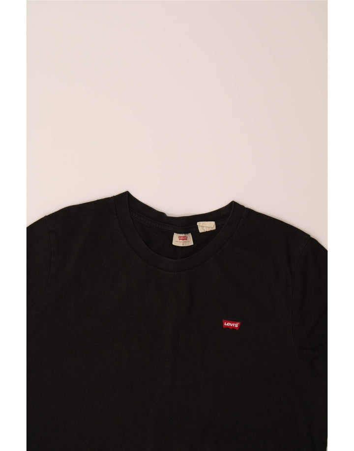 LEVI'S Womens T-Shirt Top UK 16 Large Black Cotton Vintage Levi's and Second-Hand Levi's from Messina Hembry 