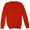 Massimo Dutti Womens V-Neck Jumper Sweater UK 10 Small Orange Silk