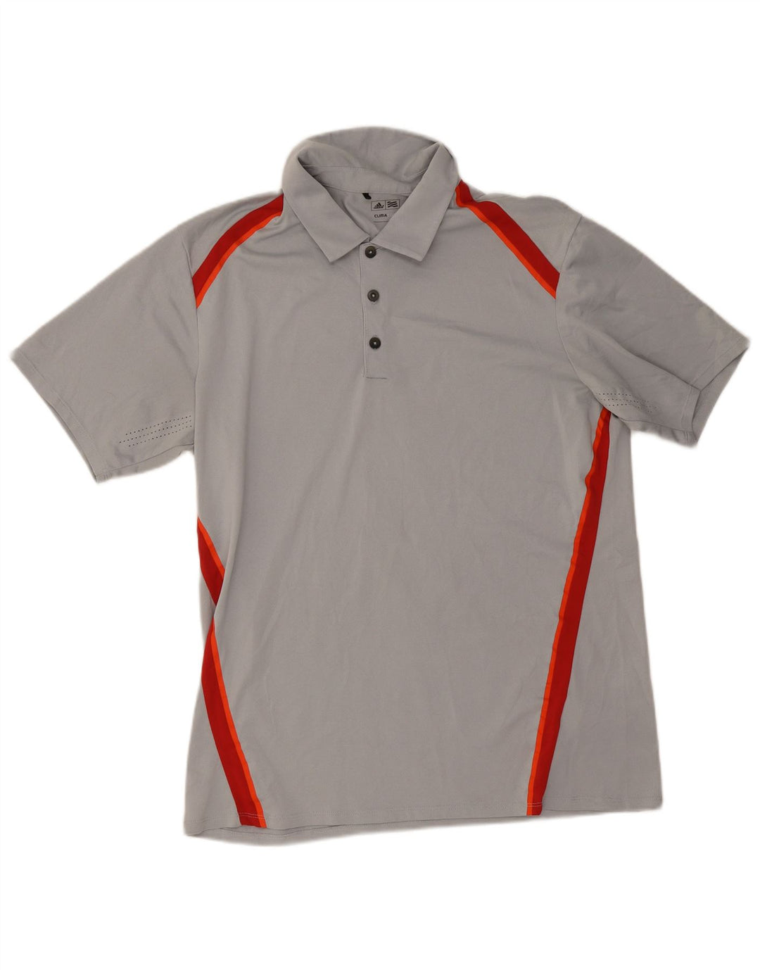 Adidas Mens Climacool Polo Shirt Large Grey Colourblock Polyester