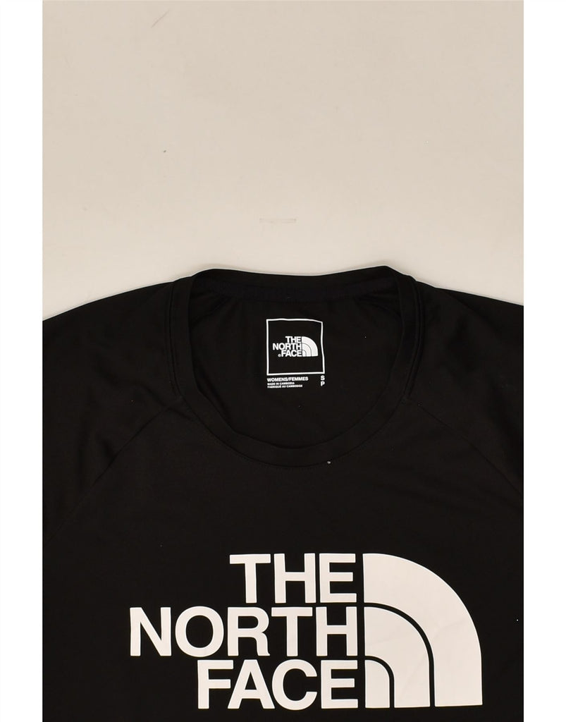 THE NORTH FACE Womens Graphic T-Shirt Top UK 10 Small Black Polyester | Vintage The North Face | Thrift | Second-Hand The North Face | Used Clothing | Messina Hembry 