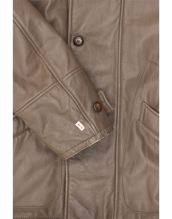 CONBIPEL Mens Leather Jacket IT 46 Small Brown Leather