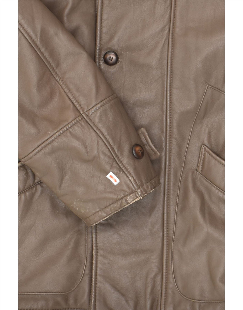 CONBIPEL Mens Leather Jacket IT 46 Small Brown Leather | Vintage Conbipel | Thrift | Second-Hand Conbipel | Used Clothing | Messina Hembry 