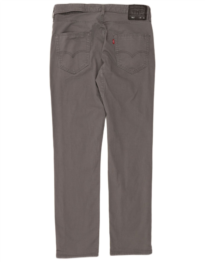 LEVI'S Mens 511 Slim Chino Trousers W34 L32 Grey Cotton