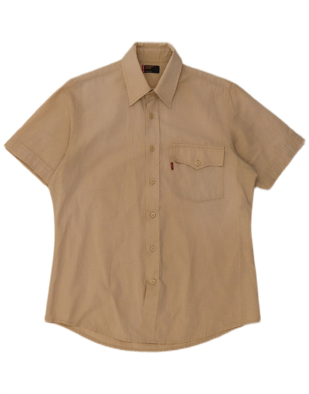 Levi's Mens Sta-Prest Short Sleeve Shirt Medium Beige