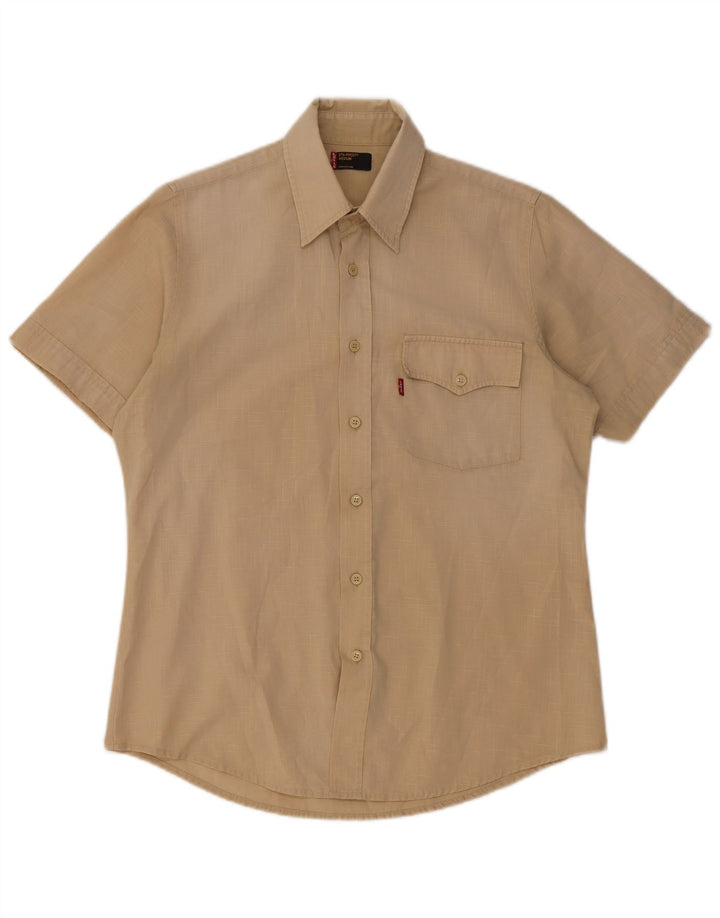 Levi's Mens Sta-Prest Short Sleeve Shirt Medium Beige