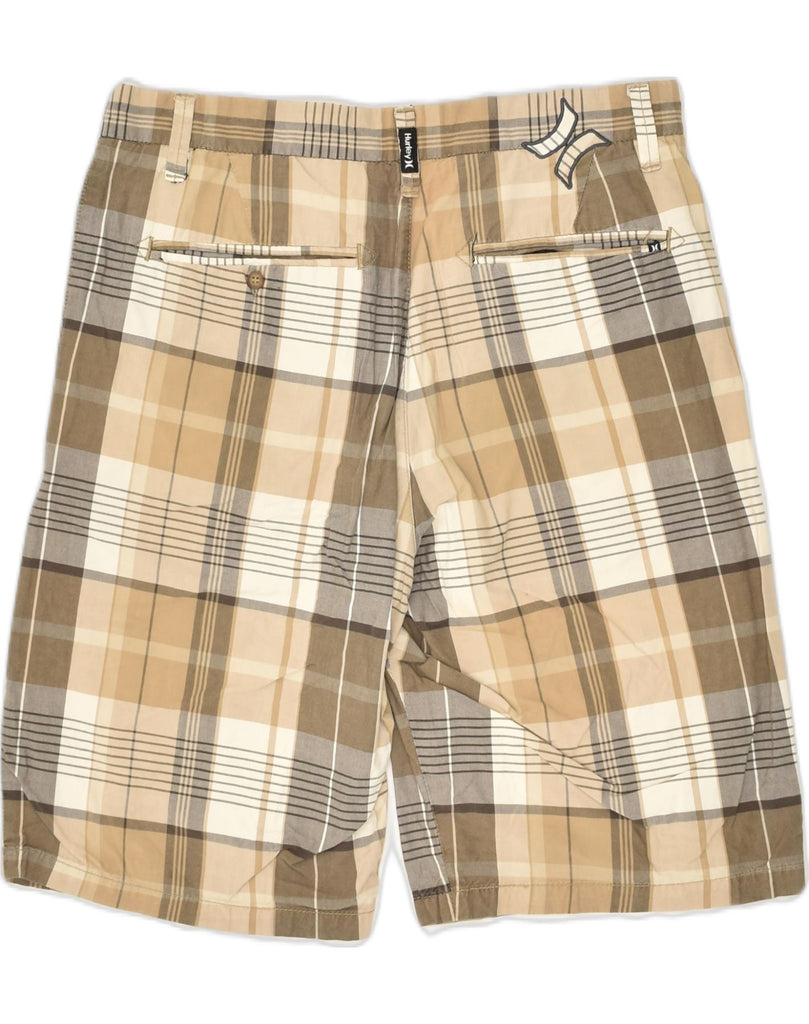 HURLEY Mens Chino Shorts W30 Medium Beige Check Cotton | Vintage Hurley | Thrift | Second-Hand Hurley | Used Clothing | Messina Hembry 