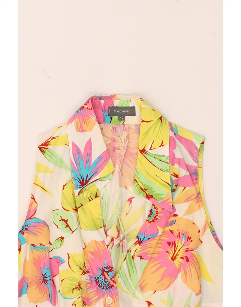 MARC AUREL Womens Sleeveless Shirt Blouse EU 40 Medium Multicoloured Vintage Marc Aurel and Second-Hand Marc Aurel from Messina Hembry 