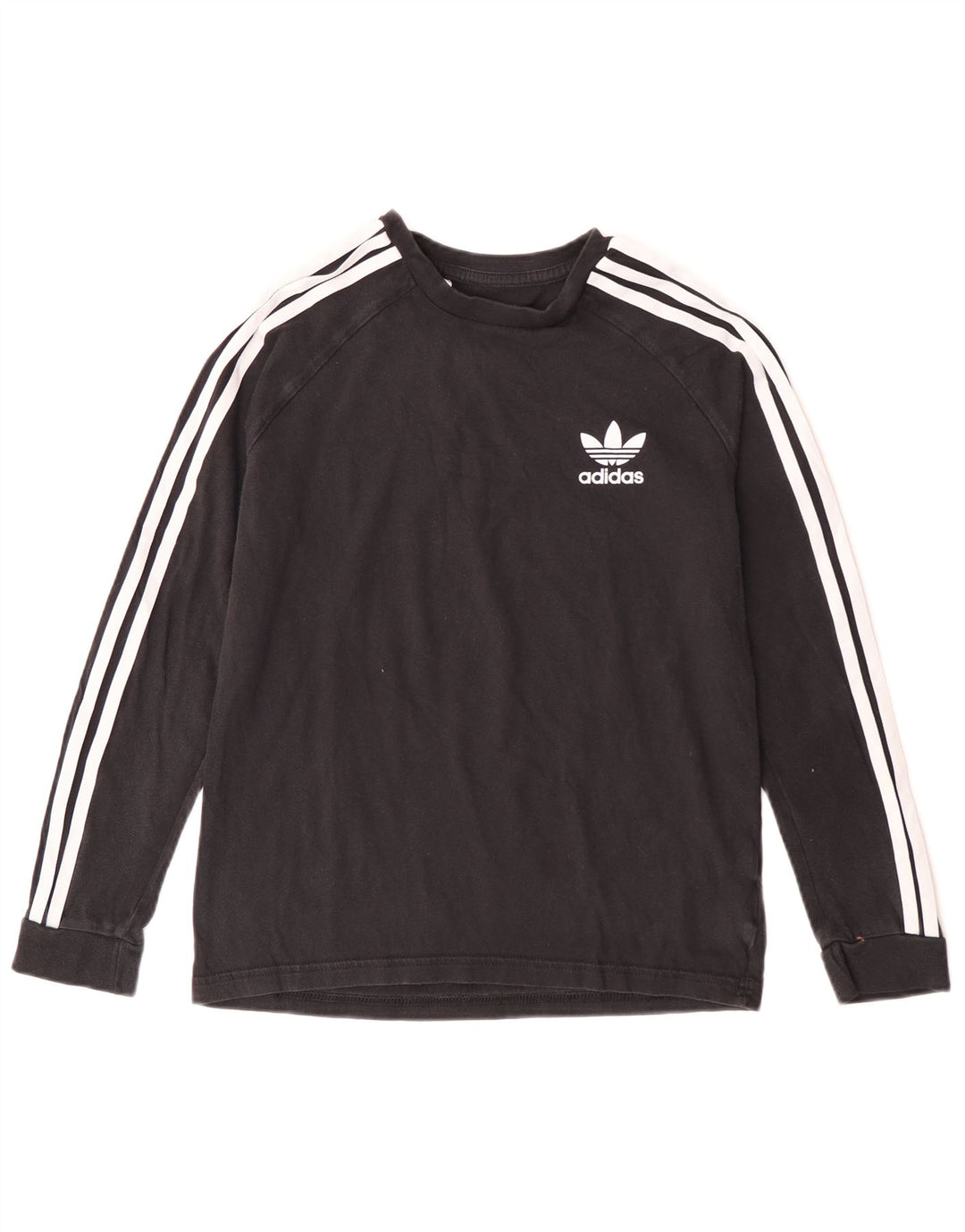 Adidas Boys Top Long Sleeve 11-12 Years Black Cotton