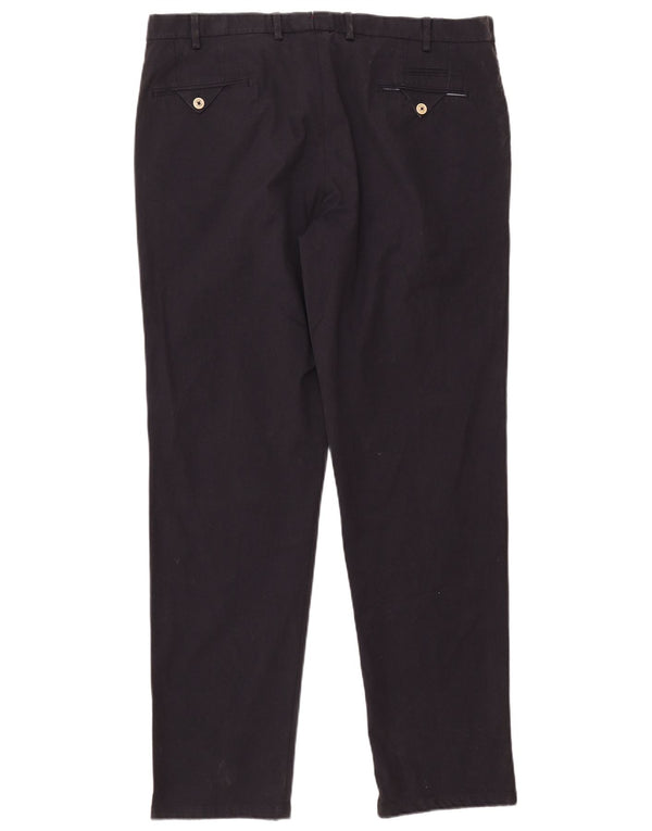 Massimo Dutti Mens Slim Suit Trousers EU 50 2XL W40 L34 Navy Blue Cotton