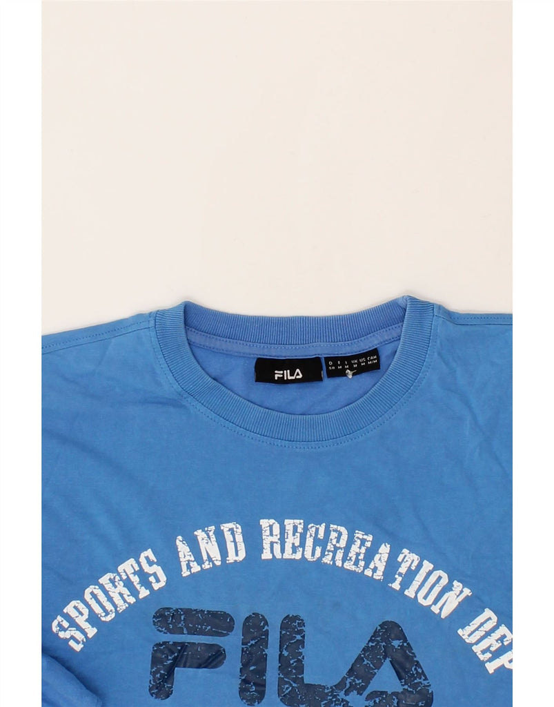 FILA Mens Graphic T-Shirt Top Medium Blue Vintage Fila and Second-Hand Fila from Messina Hembry 