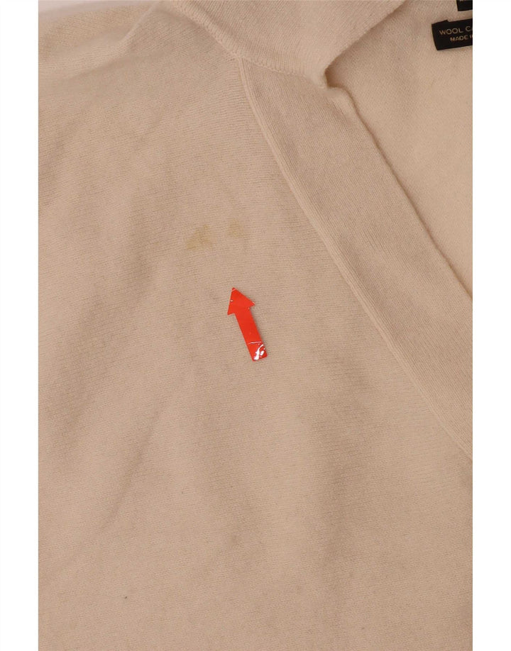 Massimo Dutti Womens Polo Neck Jumper Sweater UK 10 Small Off White