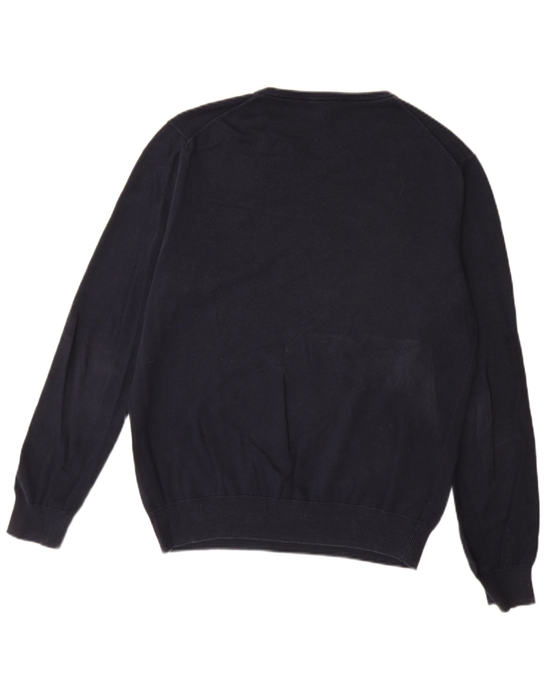 Crew Clothing Mens V-Neck Jumper Sweater Medium Navy Blue Cotton