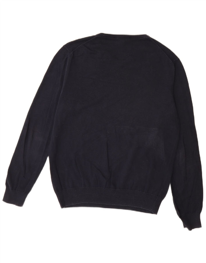 Crew Clothing Mens V-Neck Jumper Sweater Medium Navy Blue Cotton