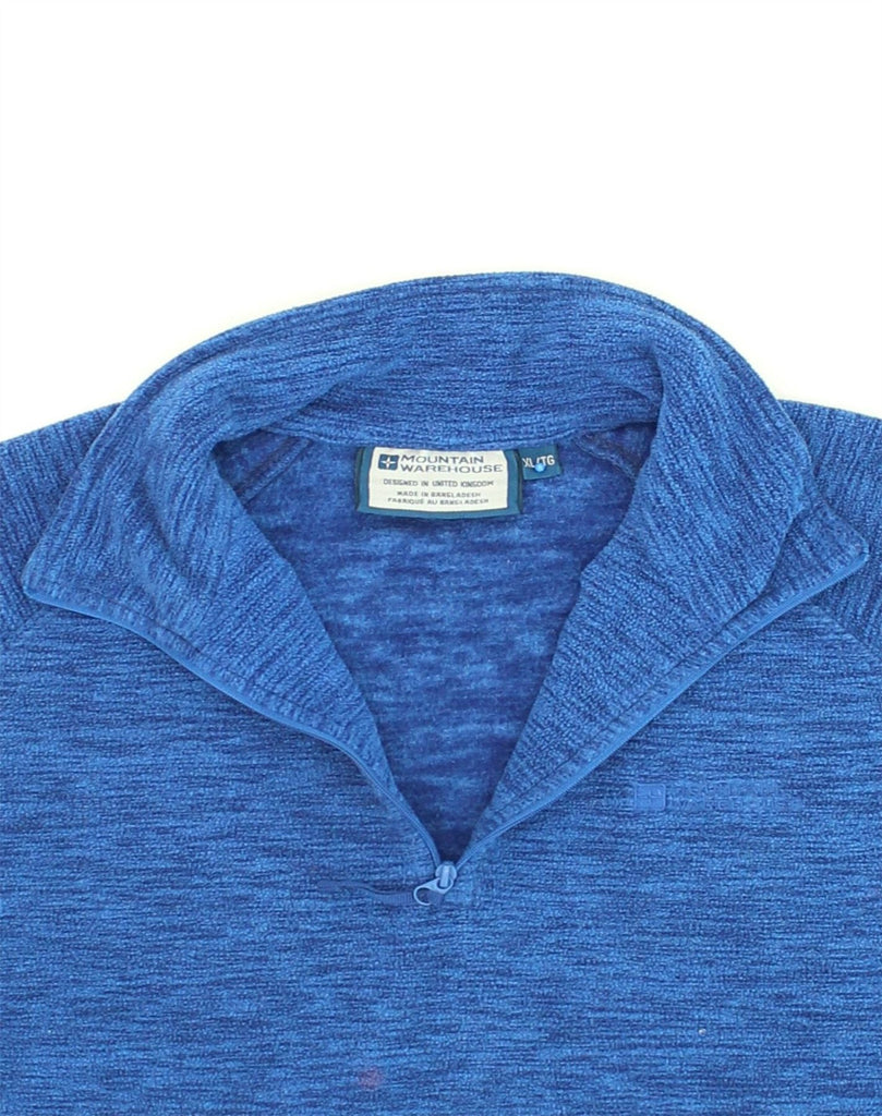 MOUNTAIN WAREHOUSE Mens Zip Neck Fleece Jumper XL Blue Polyester | Vintage Mountain Warehouse | Thrift | Second-Hand Mountain Warehouse | Used Clothing | Messina Hembry 