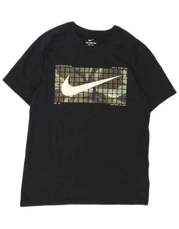 Nike Mens Dri Fit Graphic T-Shirt Top Large Black Cotton
