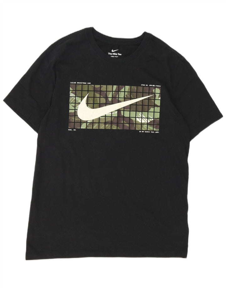Nike Mens Dri Fit Graphic T-Shirt Top Large Black Cotton