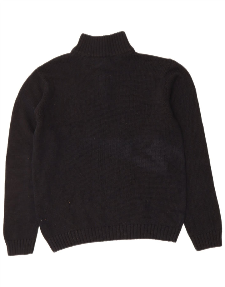 CHAPS Mens Zip Neck Jumper Sweater Small Black Cotton