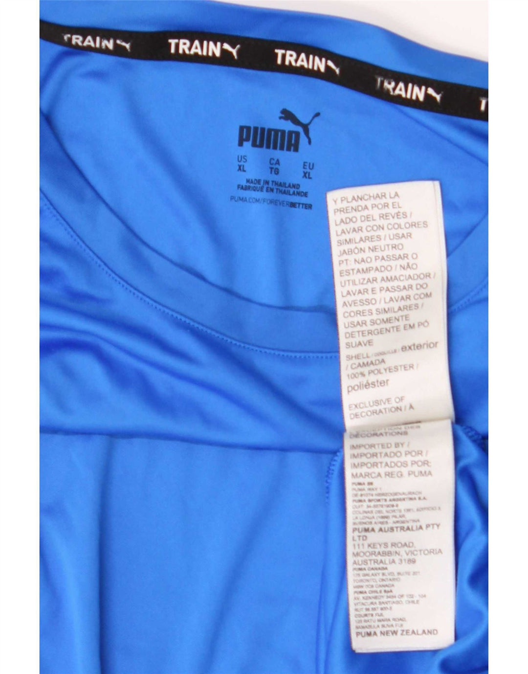 Puma Mens Graphic T-Shirt Top XL Blue Polyester