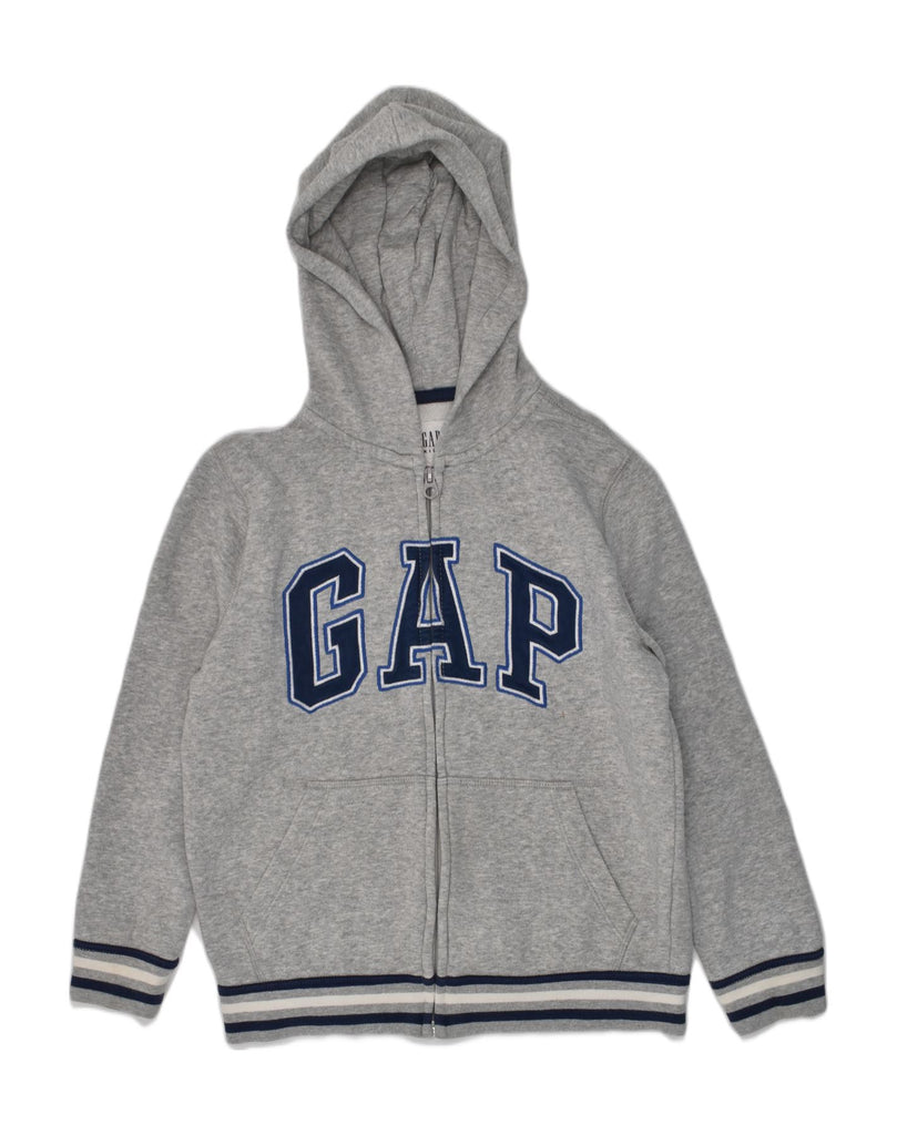 GAP Boys Graphic Zip Hoodie Sweater 10-11 Years Medium Grey Cotton | Vintage Gap | Thrift | Second-Hand Gap | Used Clothing | Messina Hembry 