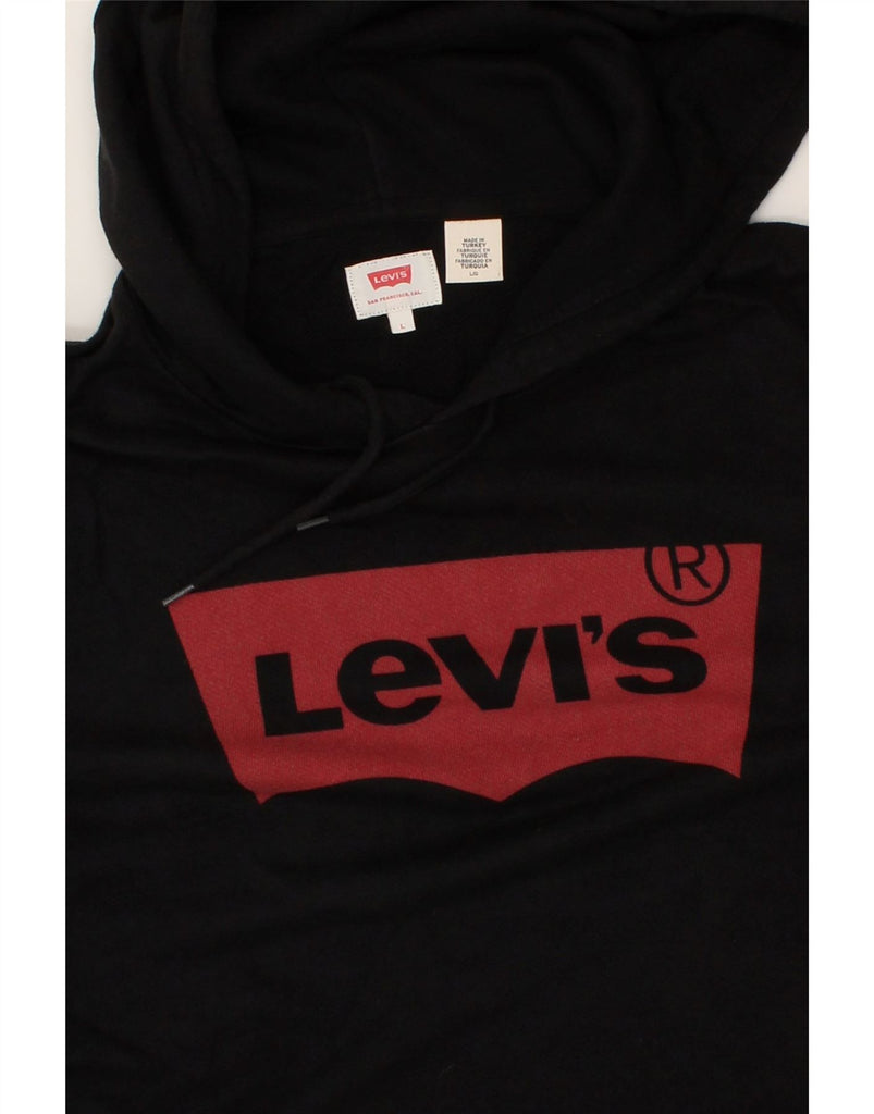 LEVI'S Mens Graphic Hoodie Jumper Large Black Cotton | Vintage Levi's | Thrift | Second-Hand Levi's | Used Clothing | Messina Hembry 