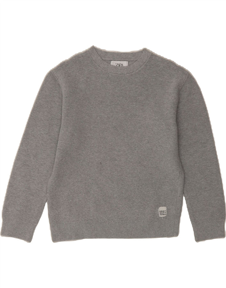 ZARA Boys Crew Neck Jumper Sweater 11-12 Years Grey Cotton Vintage Zara and Second-Hand Zara from Messina Hembry 