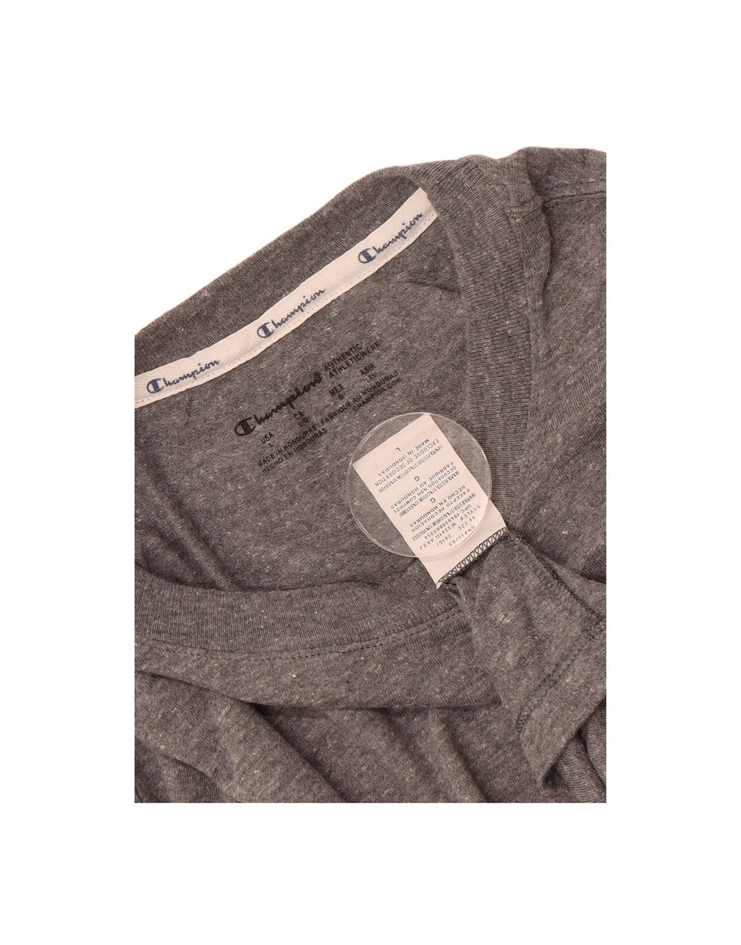 CHAMPION Mens T-Shirt Top Large Grey Polyester