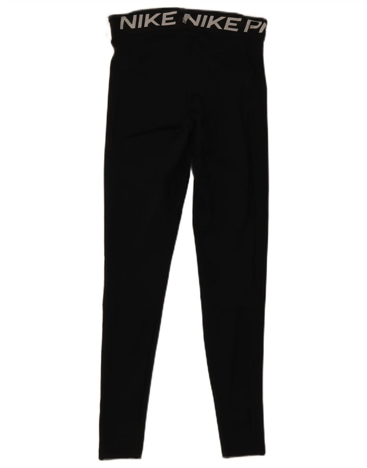 Nike Womens Dri Fit Graphic Leggings UK 10 Small  Black Polyester
