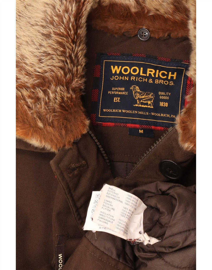 Woolrich Womens Padded Jacket UK 14 Medium Brown Nylon