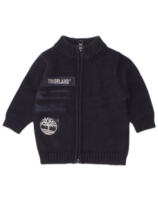 Timberland Baby Boys Graphic Cardigan Sweater 3-6 Months Navy Blue Cotton