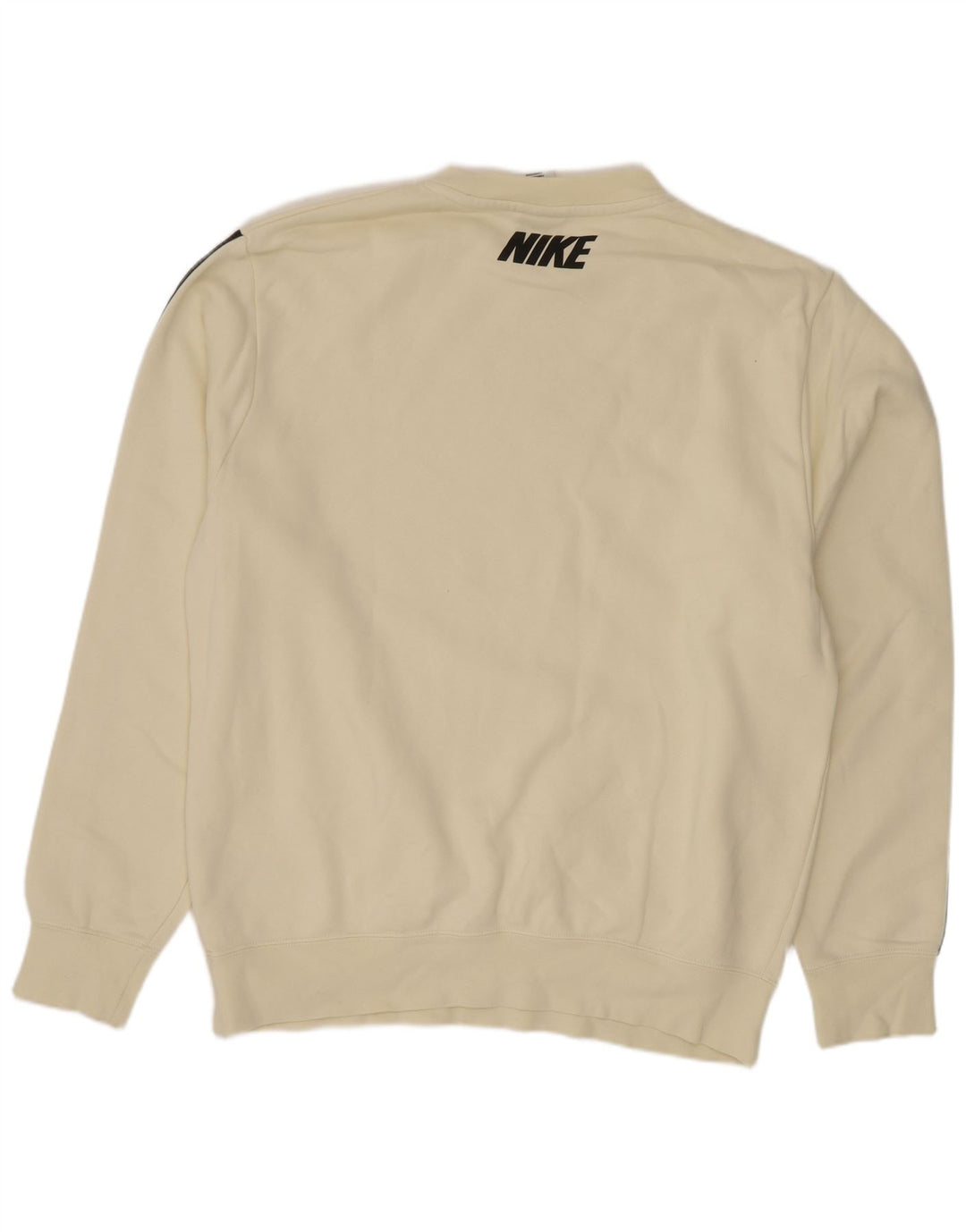 Nike Mens Graphic Sweatshirt Jumper Medium Off White Colourblock Cotton