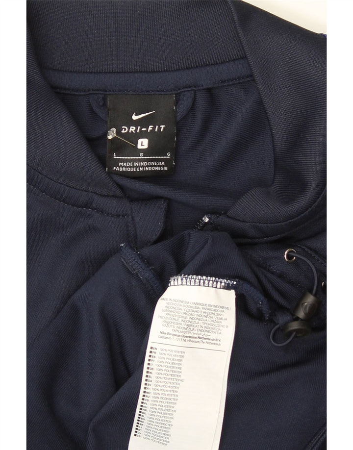 Nike Mens Dri Fit Tracksuit Top Jacket Large Navy Blue Polyester Sports