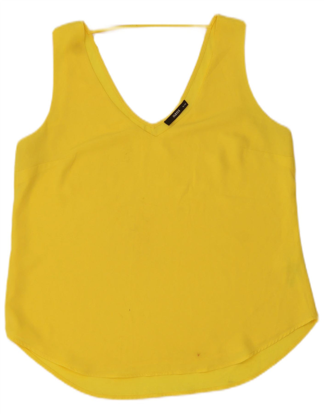 Oasis Womens Sleeveless Blouse Top UK 16 Large Yellow Polyester