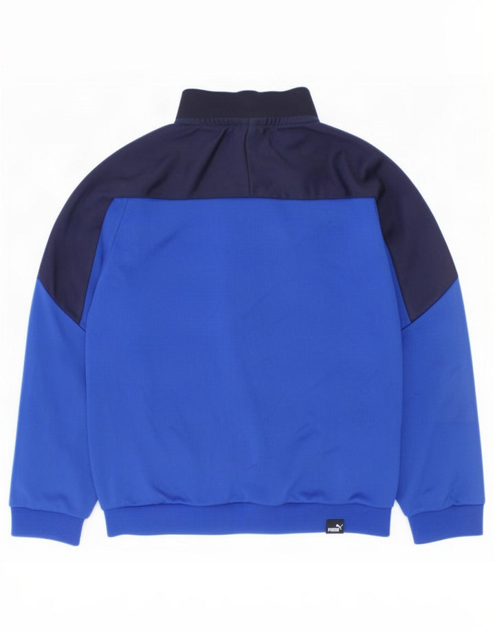 Puma Boys Graphic Tracksuit Top Jacket 2-3 Years Blue Colourblock Polyester