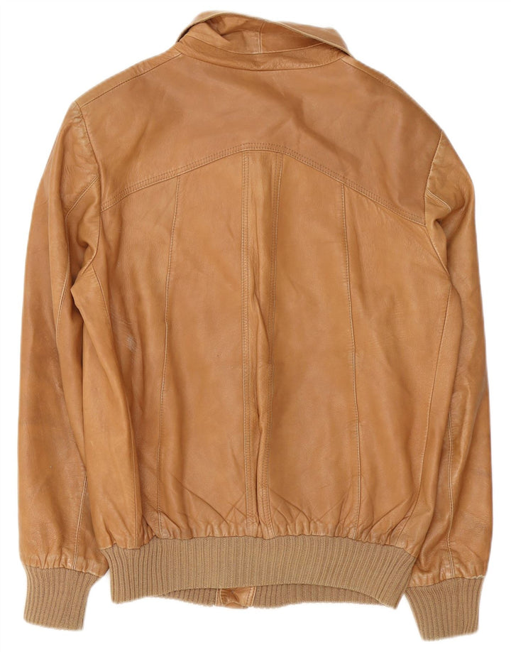 Vintage Mens Leather Jacket IT 54 2XL Brown