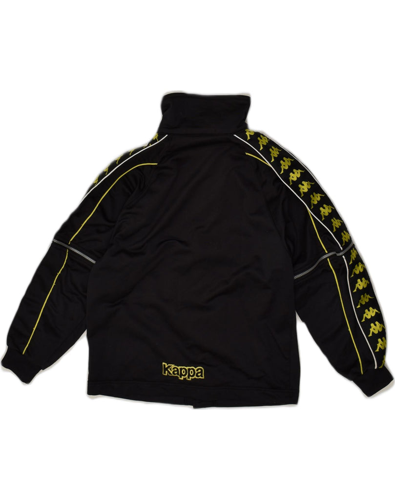 KAPPA Boys Graphic Tracksuit Top Jacket 12-13 Years Large  Black Polyester | Vintage Kappa | Thrift | Second-Hand Kappa | Used Clothing | Messina Hembry 